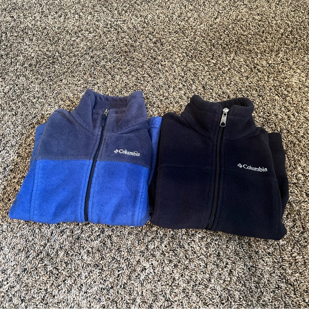 Boys Columbia Blue and Black Fleece Jackets